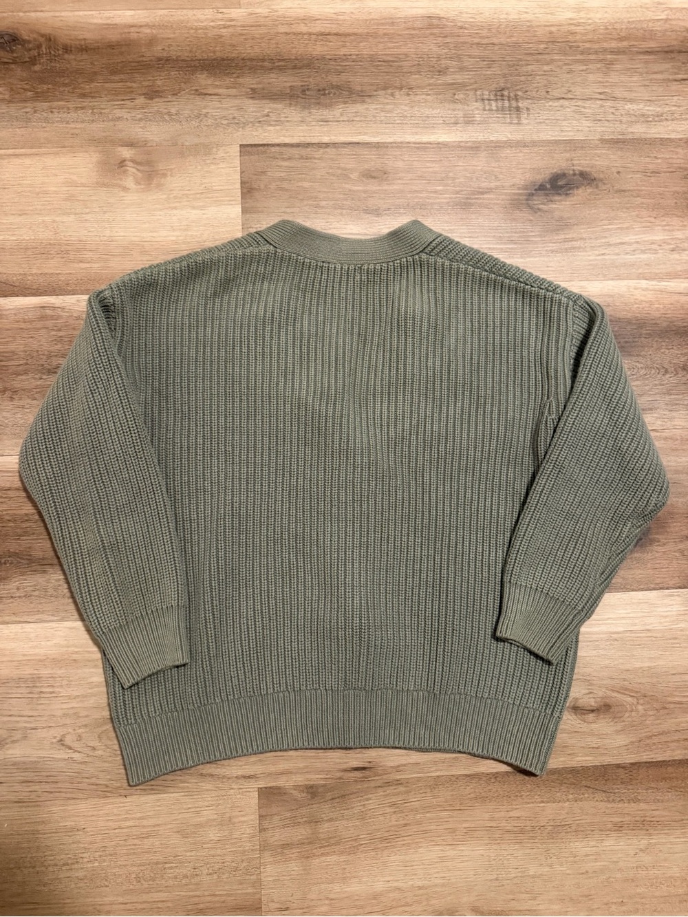Quince 100% Organic Cotton Oversized Boyfriend Knit Cardigan Agave Green XS - Picture 2 of 7